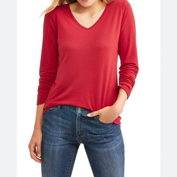Time and Tru Size 3X Long Sleeve Red Top - Picture 1 of 6